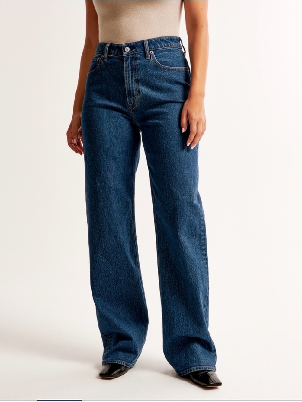 Abercrombie & Fitch Dark Blue curve Love High-Rise 90s relaxed Jeans 27 long
